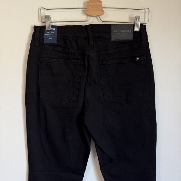 Lucky Brand Ava Black Mid Rise Boot Cut Jeans Size 12/31 Goth Western Boho Rodeo - Picture 8 of 11
